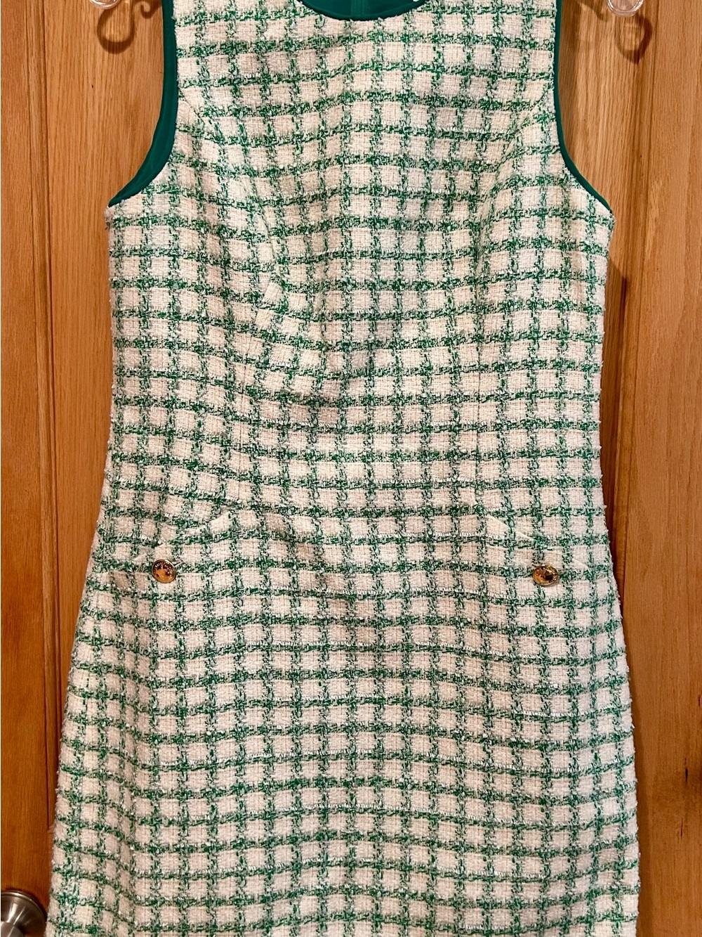 Lilly Pulitzer Green & White Tweed Sleeveless Shift Dress - Picture 2 of 4